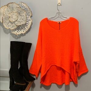 Impress Italy | Women's Bright Orange Sweater | Over Size Large
